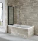 welltime Badewannenaufsatz Nassau 2-tlg. Glas Faltwand Schwarz Bild 4