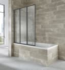WELLTIME Badewannenaufsatz Nassau Schwarz Glaswand Bild 2