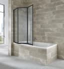 WELLTIME Badewannenaufsatz Nassau Schwarz Glaswand Bild 4