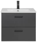 welltime Waschtisch Trento 60 cm mit Keramikbecken & 2 Schubladen Bild 1