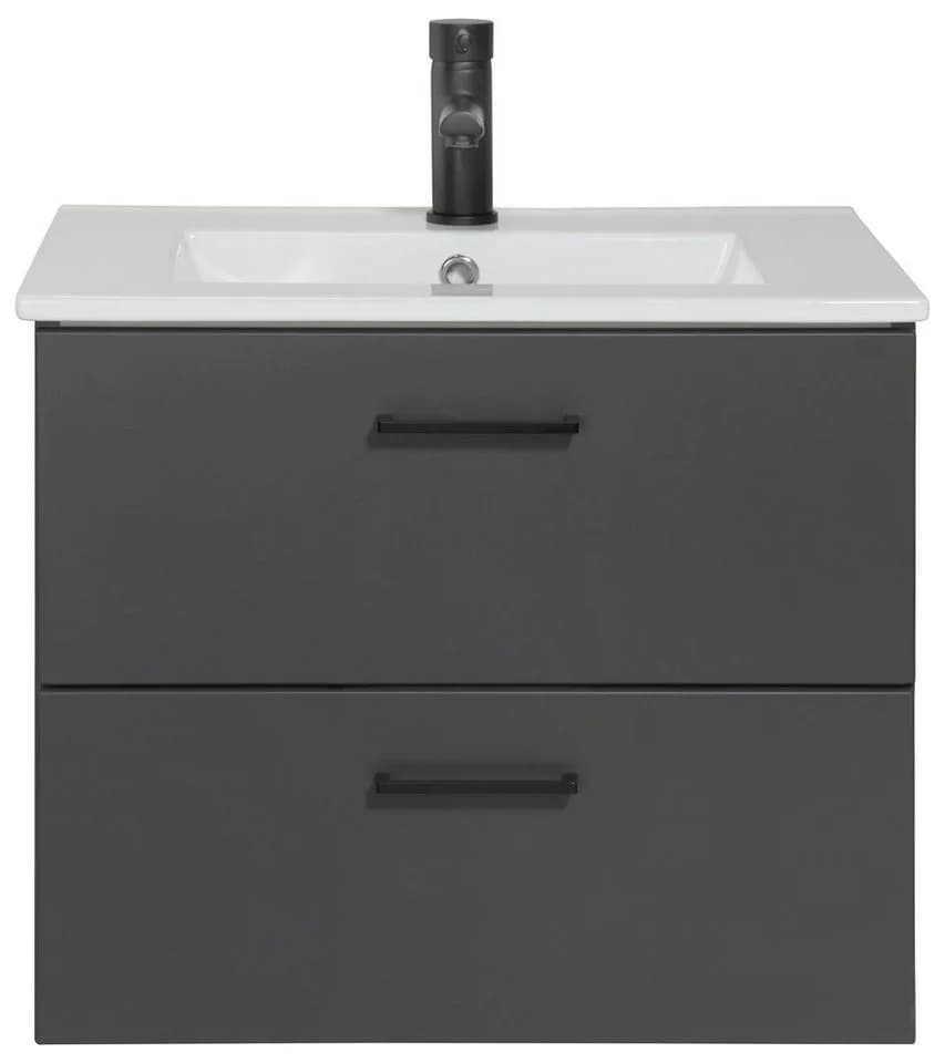 welltime Waschtisch Trento 60 cm mit Keramikbecken & 2 Schubladen