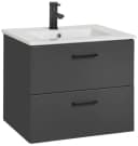 welltime Waschtisch Trento 60 cm mit Keramikbecken & 2 Schubladen Bild 2