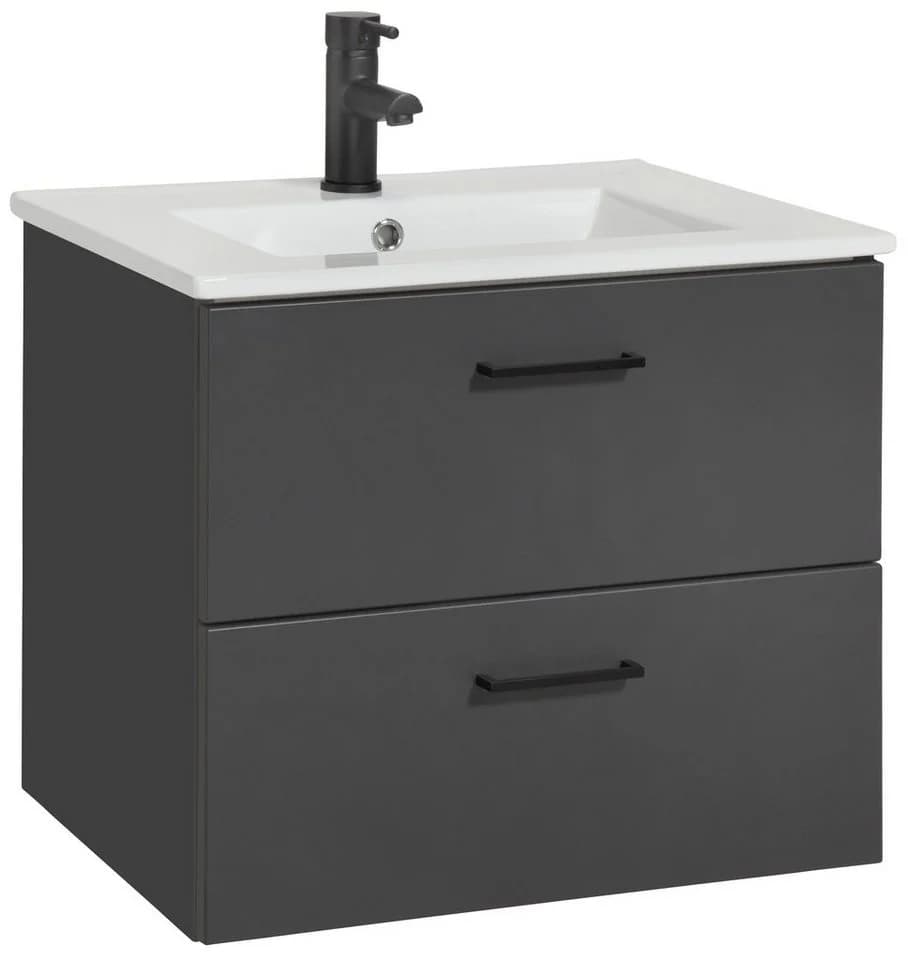 welltime Waschtisch Trento 60 cm mit Keramikbecken & 2 Schubladen - Bild 2