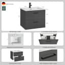welltime Waschtisch Trento 60 cm mit Keramikbecken & 2 Schubladen Bild 3