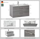 Welltime Waschtisch Trento mit Becken 80cm Weiß Bild 3