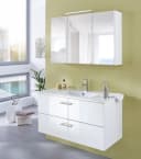 WELLTIME Trento Waschtisch Unterschrank mit Waschbecken Weiß Hochglanz Bild 1