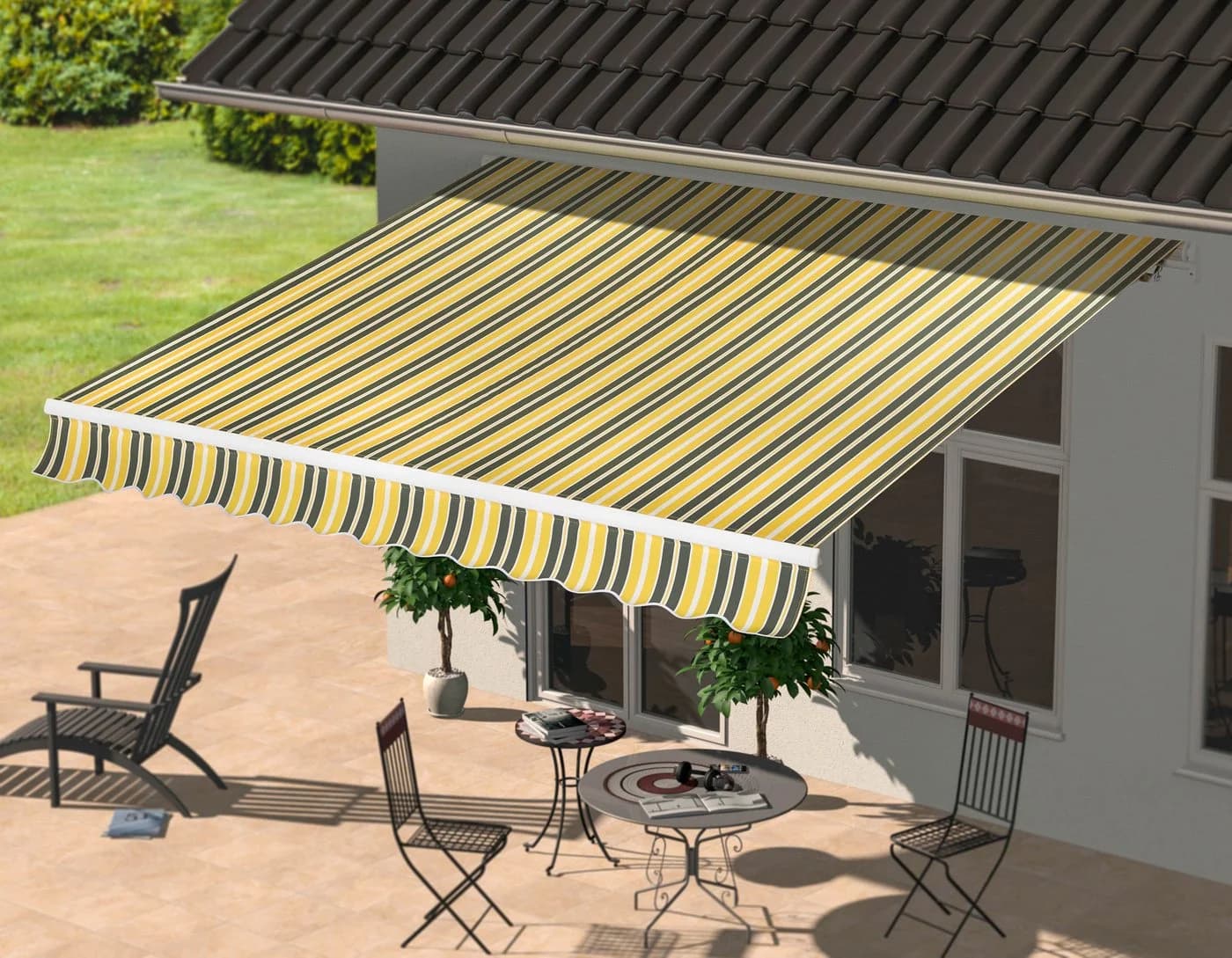 KONIFERA Gelenkarmmarkise Marbella Gelb Grau 195cm - Bild 2