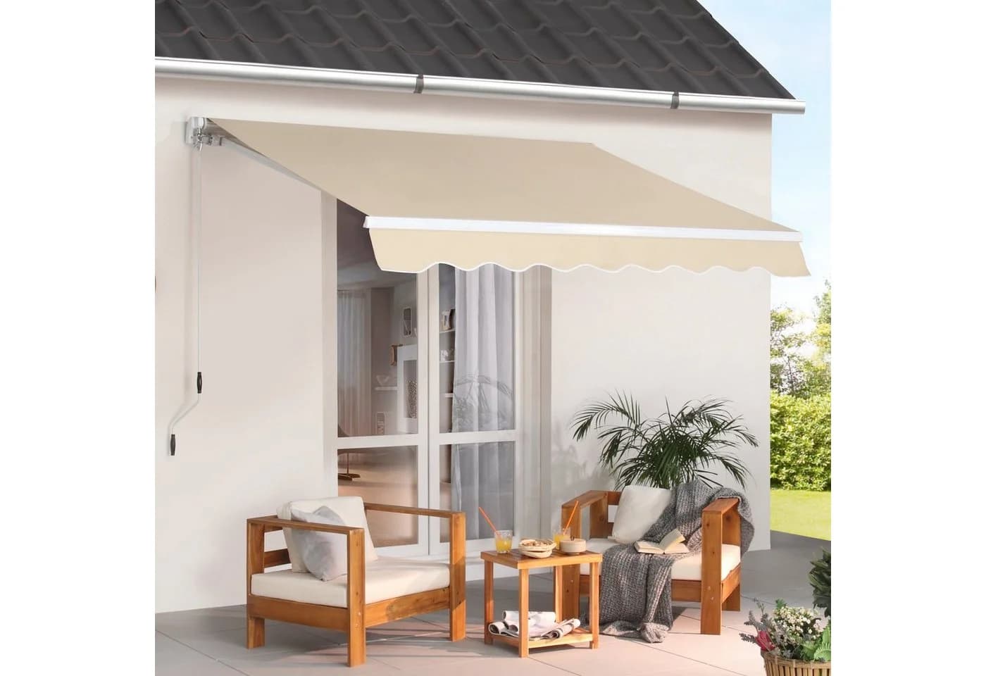 KONIFERA Gelenkarmmarkise Fuengirola Beige Weiß - Bild 2