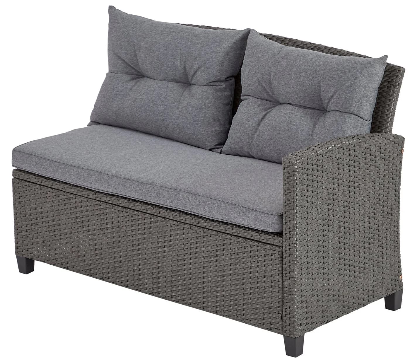 KONIFERA Gartenlounge-Set Cordoba Grau Polyrattan 4-tlg. - Bild 3