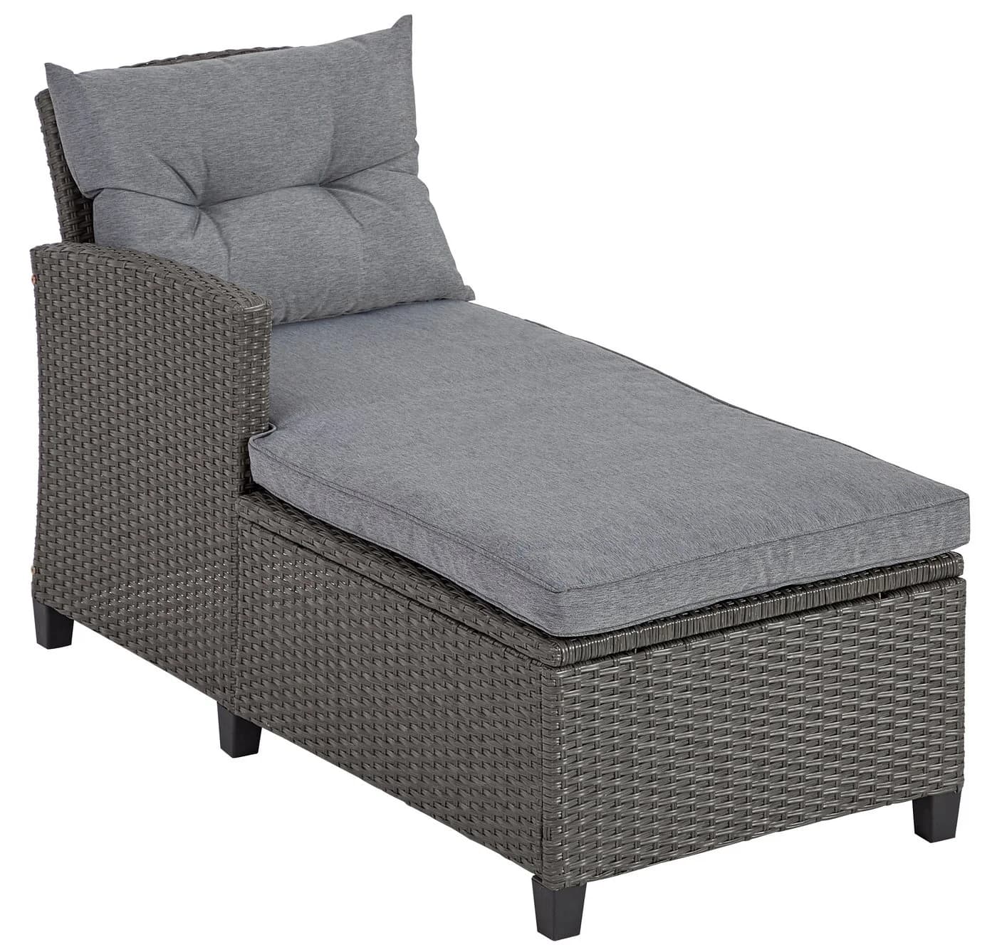 KONIFERA Gartenlounge-Set Cordoba Grau Polyrattan 4-tlg. - Bild 4