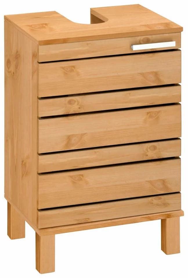 HOME AFFAIRE JOSIE Waschbeckenunterschrank Beige Massivholz - Bild 2