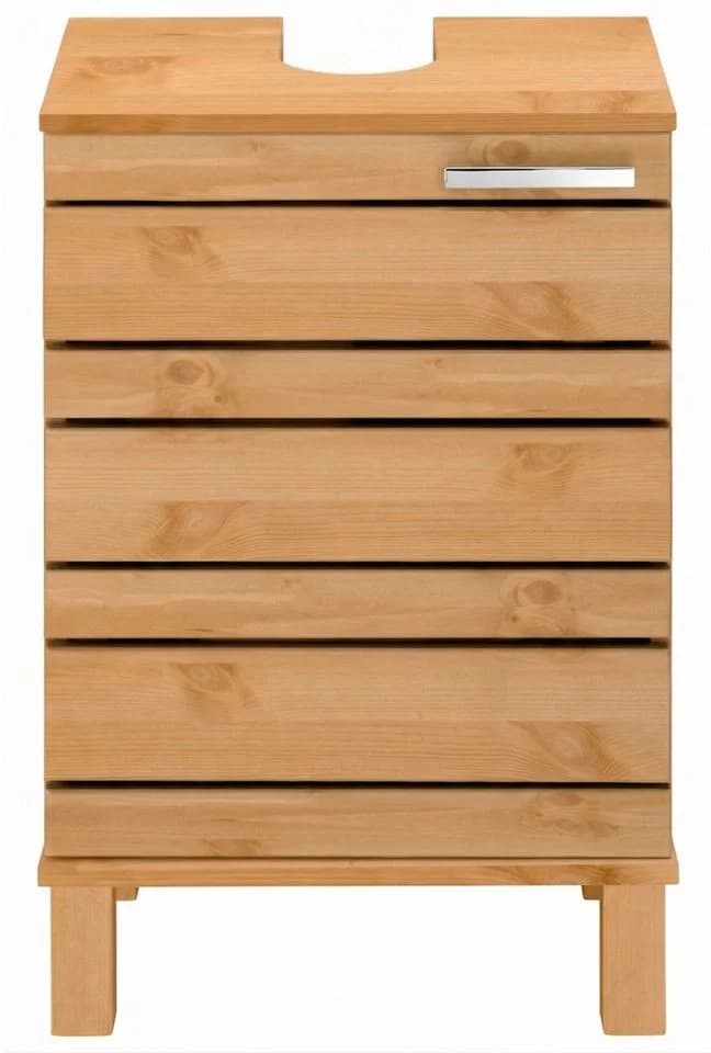 HOME AFFAIRE JOSIE Waschbeckenunterschrank Beige Massivholz - Bild 3