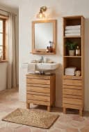 HOME AFFAIRE JOSIE Waschbeckenunterschrank Beige Massivholz Bild 5