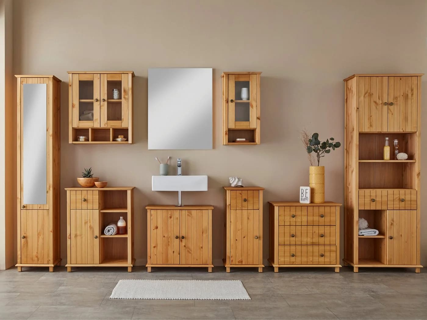 Home Affaire Vili Waschbeckenunterschrank Massivholz Kiefer Natur