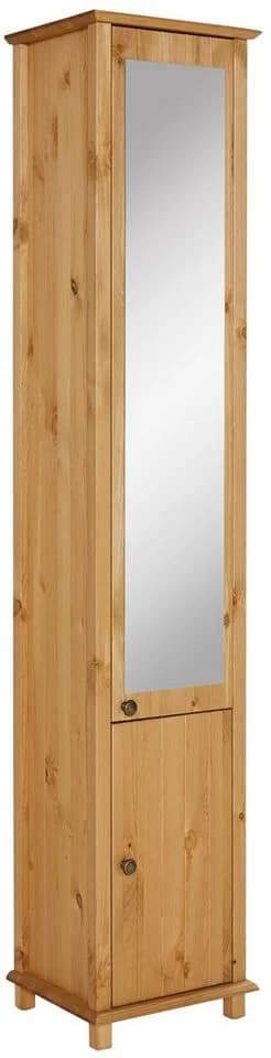 HOME AFFAIRE Hochschrank Vili Massivholz Kiefer Spiegeltür Beige - Bild 2