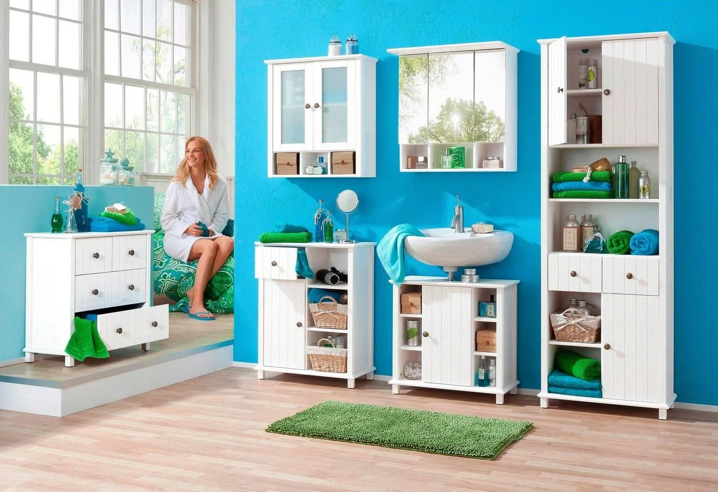 Home affaire Hängeschrank Vili Weiß mit Glastüren - Bild 4