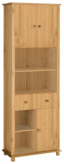 Home Affaire Hochschrank Vili Massivholz Beige 3 Türen 2 Schubladen Bild 2