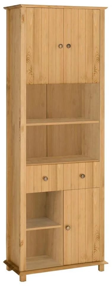 Home Affaire Hochschrank Vili Massivholz Beige 3 Türen 2 Schubladen - Bild 2