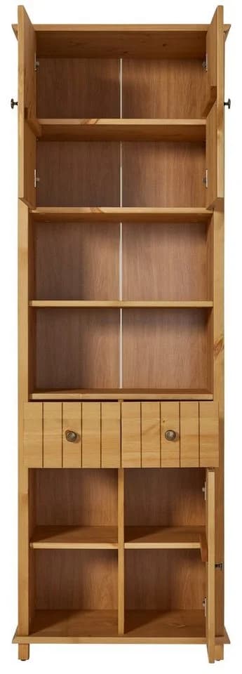 Home Affaire Hochschrank Vili Massivholz Beige 3 Türen 2 Schubladen - Bild 5