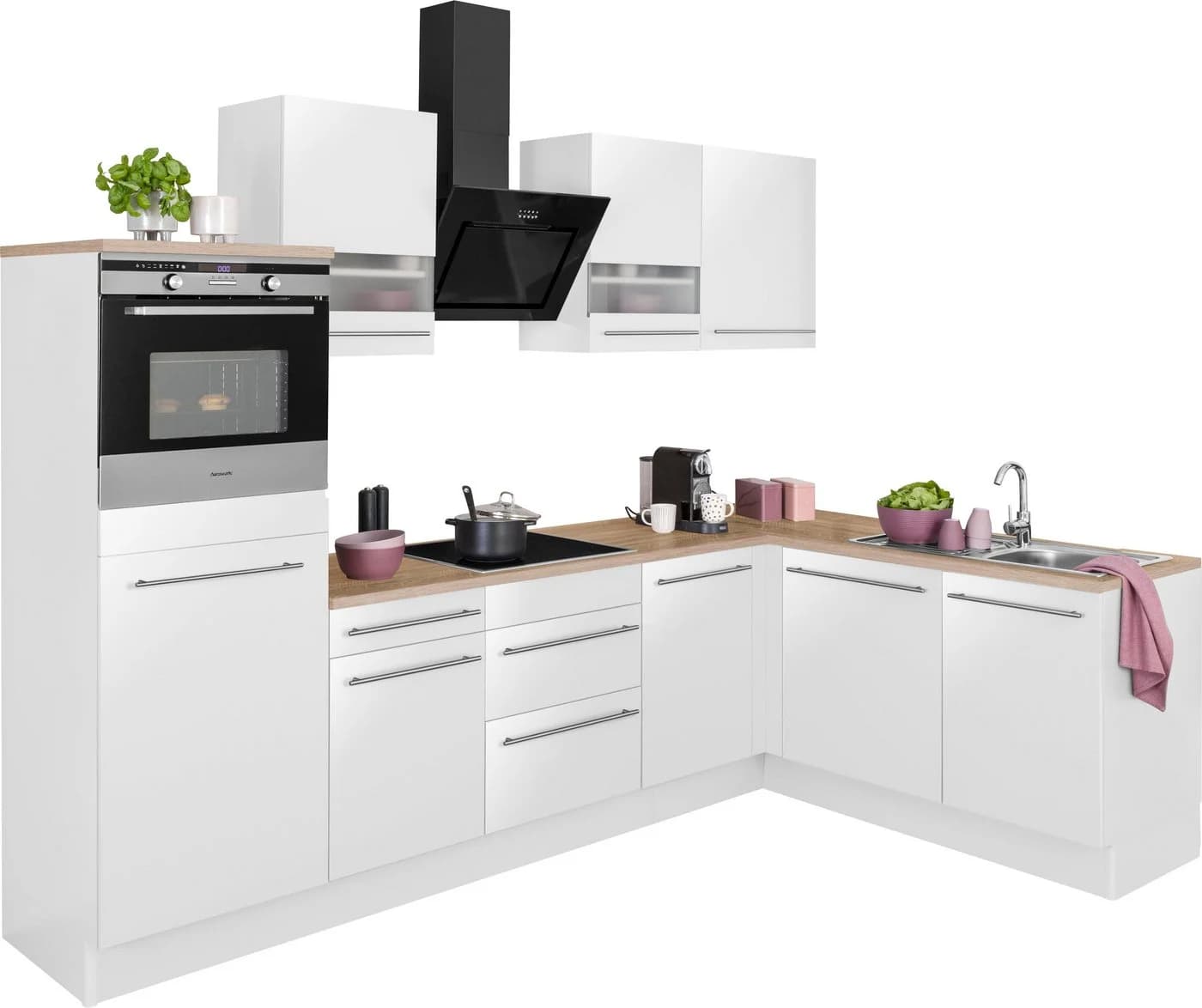OPTIFIT Winkelküche Bern mit Hanseatic E-Geräten Weiß Modern - Bild 2