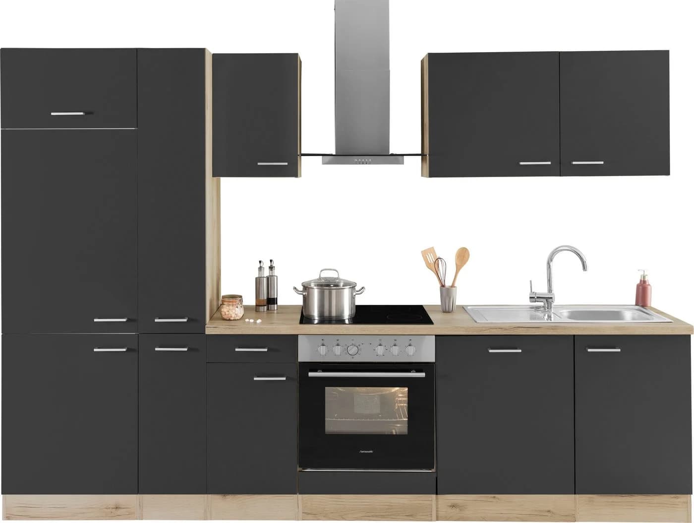 OPTIFIT Küchenzeile Iver 300cm mit Hanseatic Geräten und Kühlschrank - Bild 2