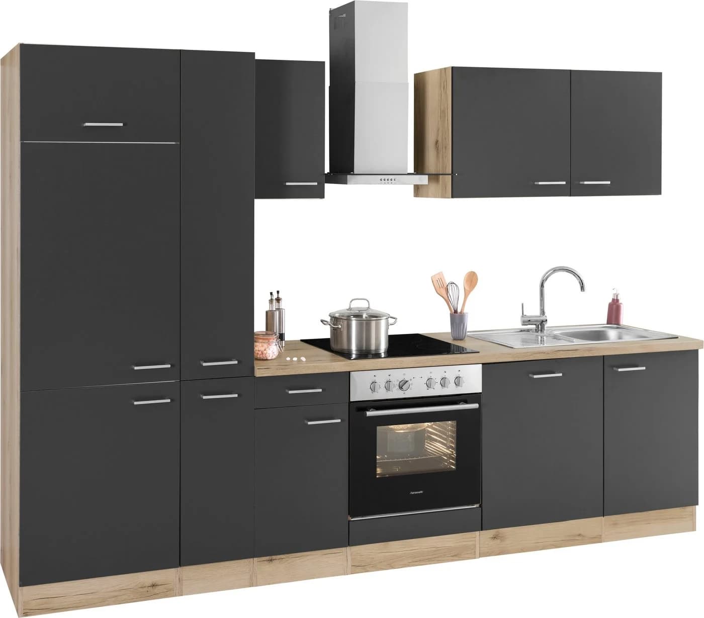 OPTIFIT Küchenzeile Iver 300cm mit Hanseatic Geräten und Kühlschrank - Bild 3