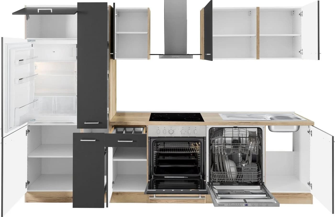 OPTIFIT Küchenzeile Iver 300cm mit Hanseatic Geräten und Kühlschrank - Bild 4