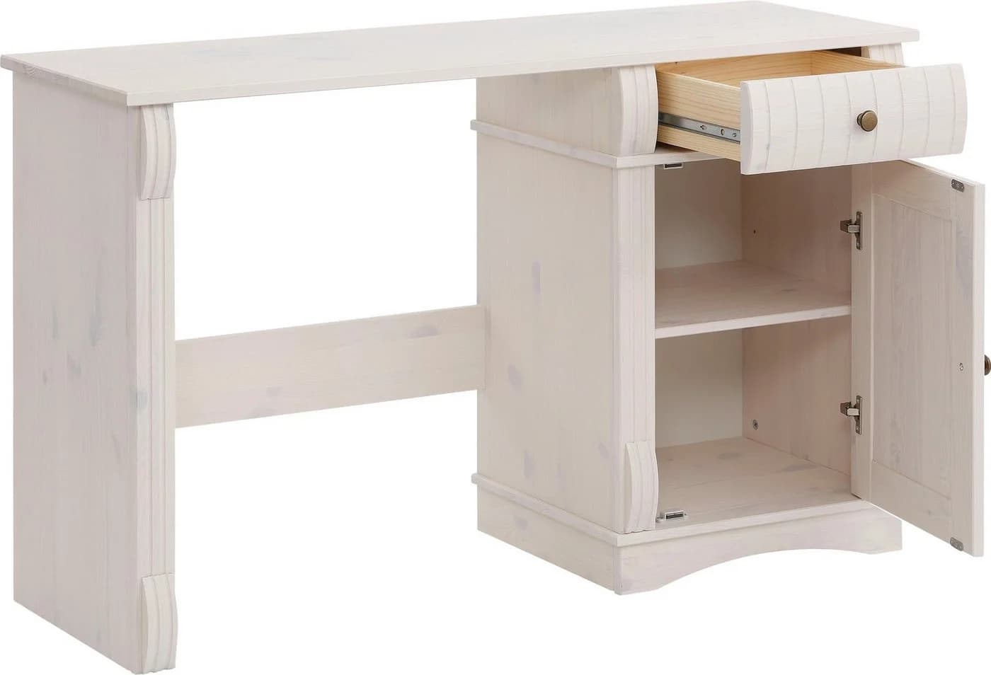OTTO HOME Schreibtisch Teresa Weiß Massivholz mit Schublade - Bild 5