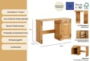 OTTO HOME Schreibtisch Teresa Massivholz Beige Geölt Bild 3