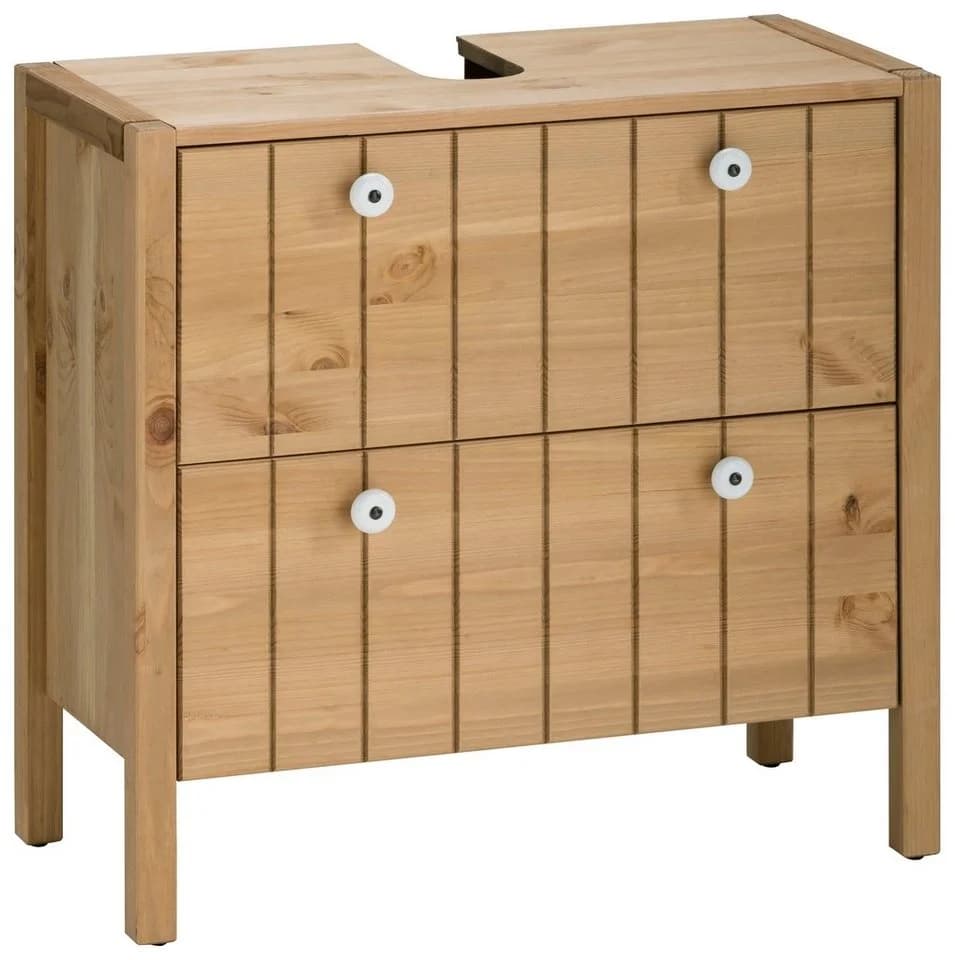 Home Affaire Waschbeckenunterschrank Tina Massivholz Kiefer Beige - Bild 2