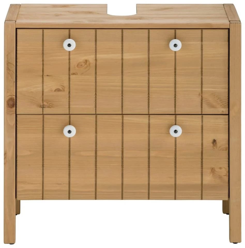 Home Affaire Waschbeckenunterschrank Tina Massivholz Kiefer Beige - Bild 5