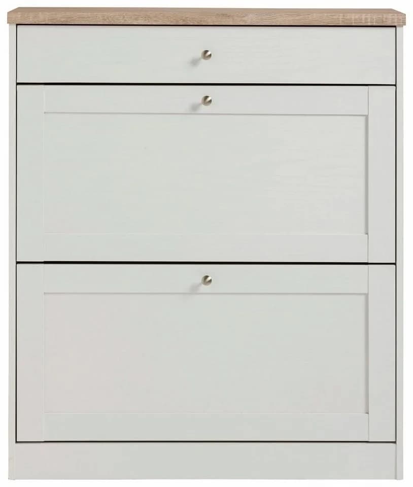 Schuhschrank OTTO HOME Heide Weiß Eichefarben 2 Klappen - Bild 2