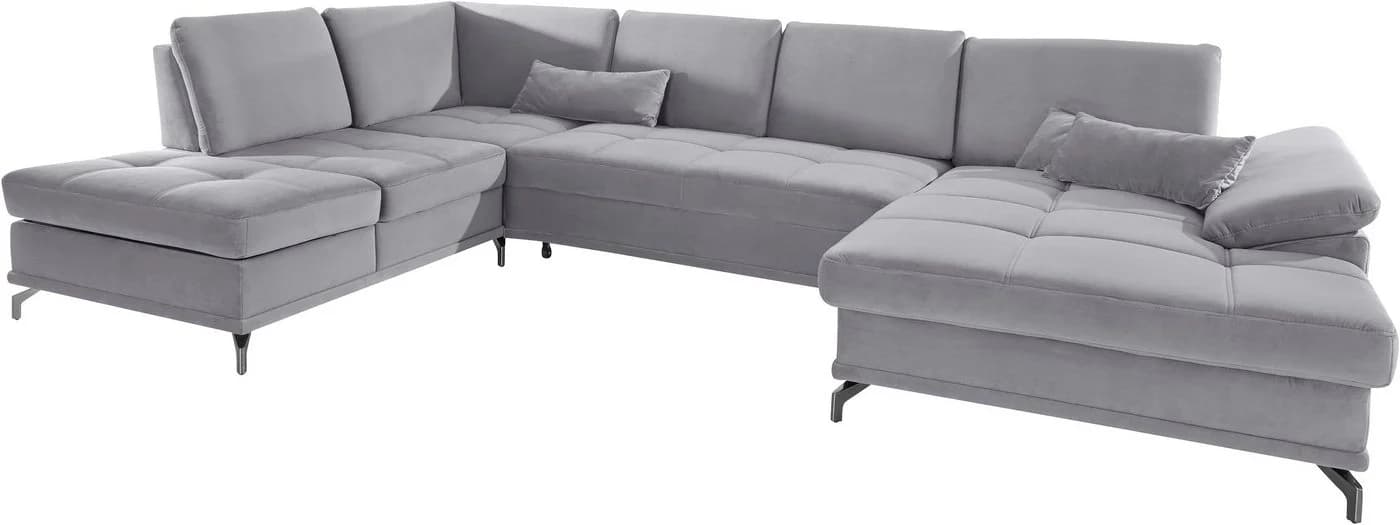 OTTO HOME Wohnlandschaft Costello U-Form Hellgrau mit Bettfunktion - Bild 3