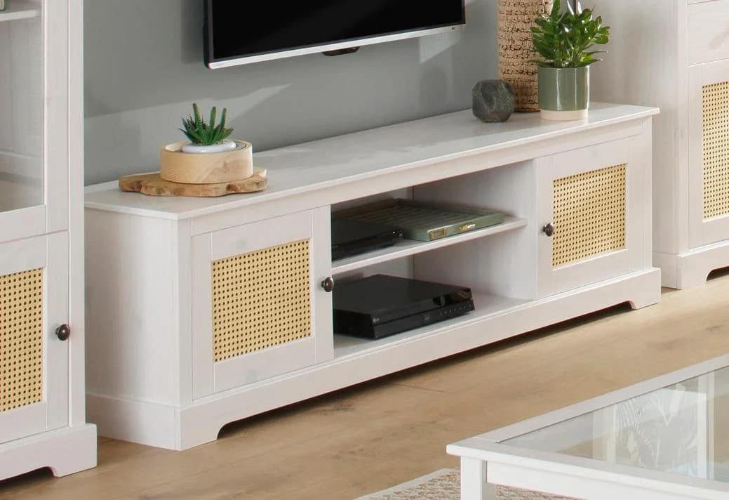 OTTO HOME Lowboard "Linda" Massivholz Kiefer Weiß/Natur