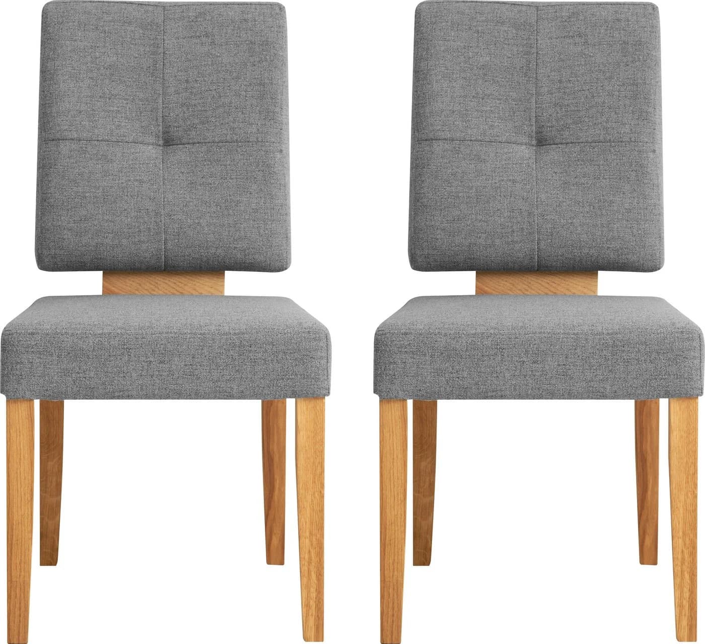 OTTO HOME Ponza Polsterstuhl Grau Eiche Massivholz 2er Set - Bild 2