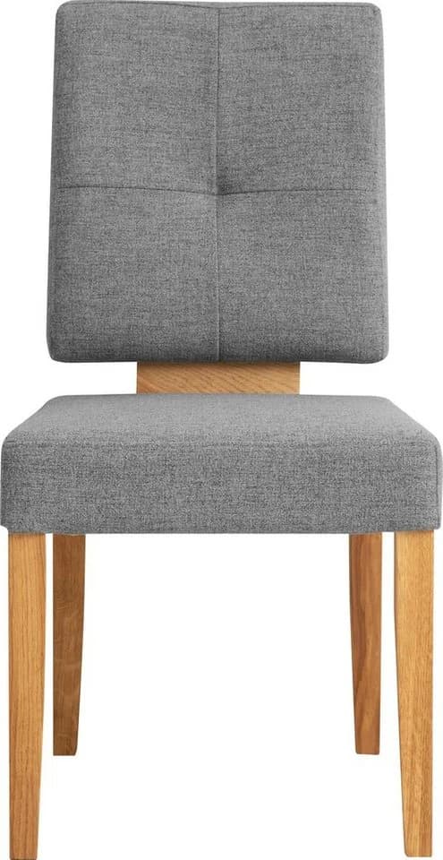 OTTO HOME Ponza Polsterstuhl Grau Eiche Massivholz 2er Set - Bild 3