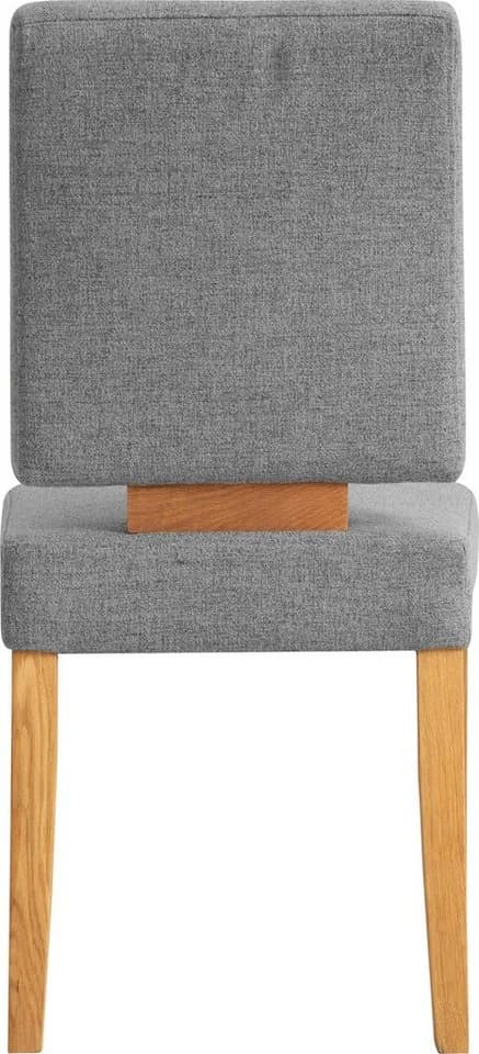 OTTO HOME Ponza Polsterstuhl Grau Eiche Massivholz 2er Set - Bild 4