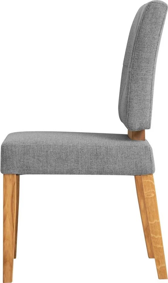 OTTO HOME Ponza Polsterstuhl Grau Eiche Massivholz 2er Set - Bild 5