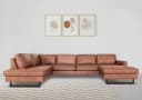 HOME AFFAIRE Pinto Wohnlandschaft U-Form XXL Cognac Microfaser Bild 1