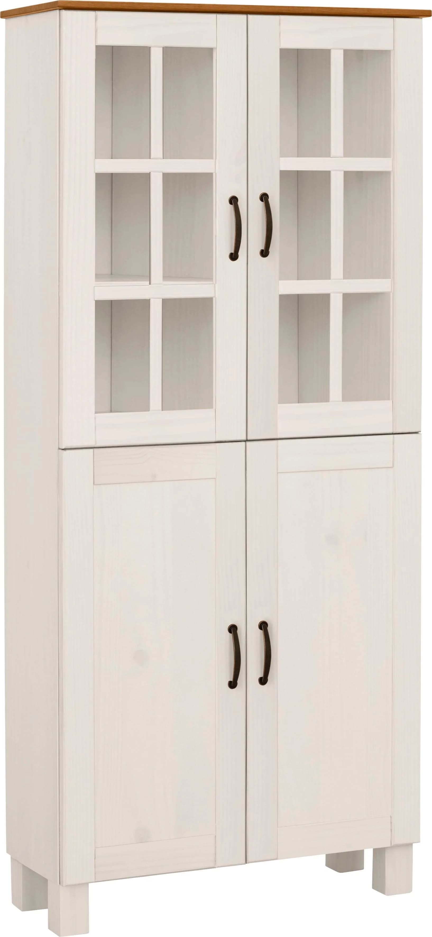Home Affaire Hochschrank Rodby Weiß Massivholz