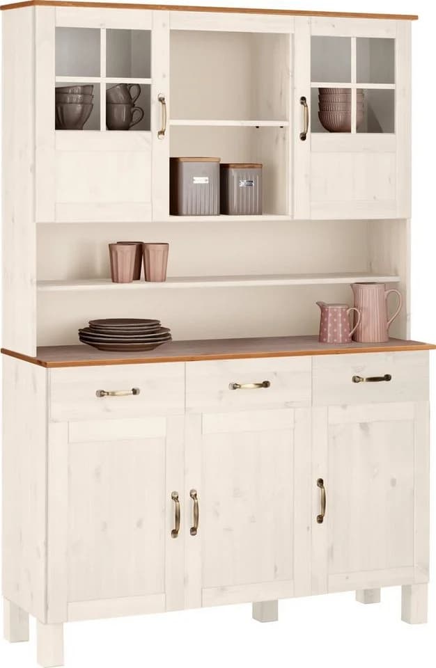 HOME AFFAIRE Küchenbuffet Alby Weiß Massivholz - Bild 2