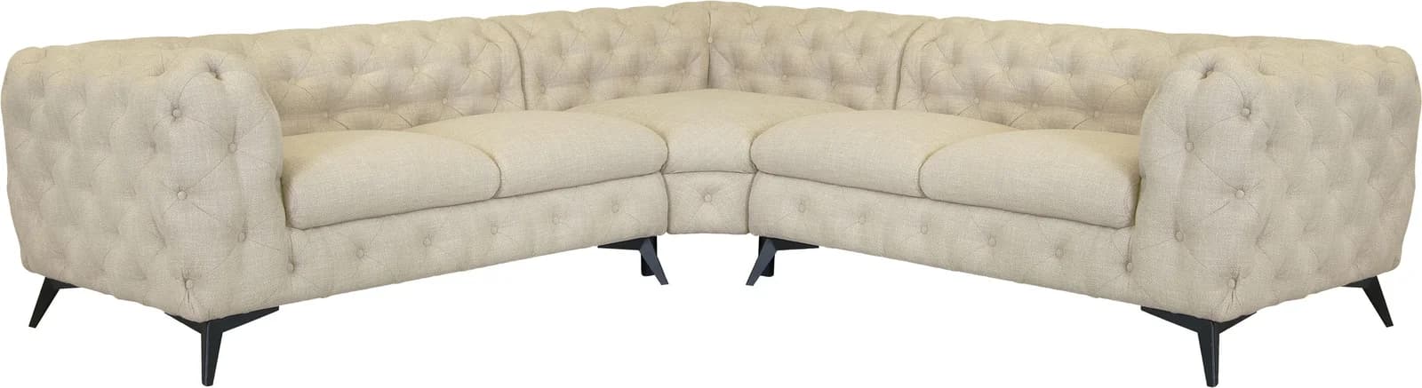 HOME AFFAIRE Chesterfield Ecksofa GLYNIS L-Form Creme