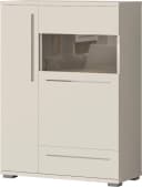 OTTO HOME Piano Vitrine Highboard Beige Hochglanz mit Soft-Close Bild 1