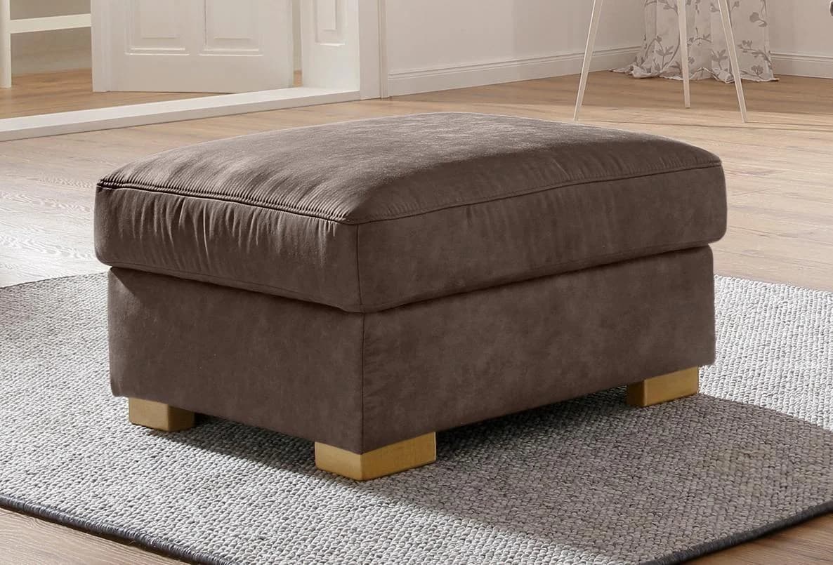 Home Affaire Hocker Ventura Braun mit Stauraum und Microfaser-Bezug