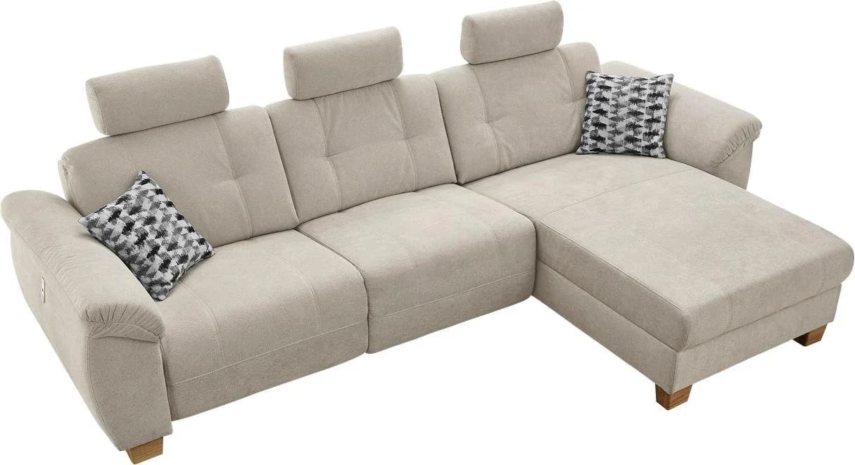 Ecksofa Savona L-Form Beige mit Relaxfunktion & USB - Bild 5