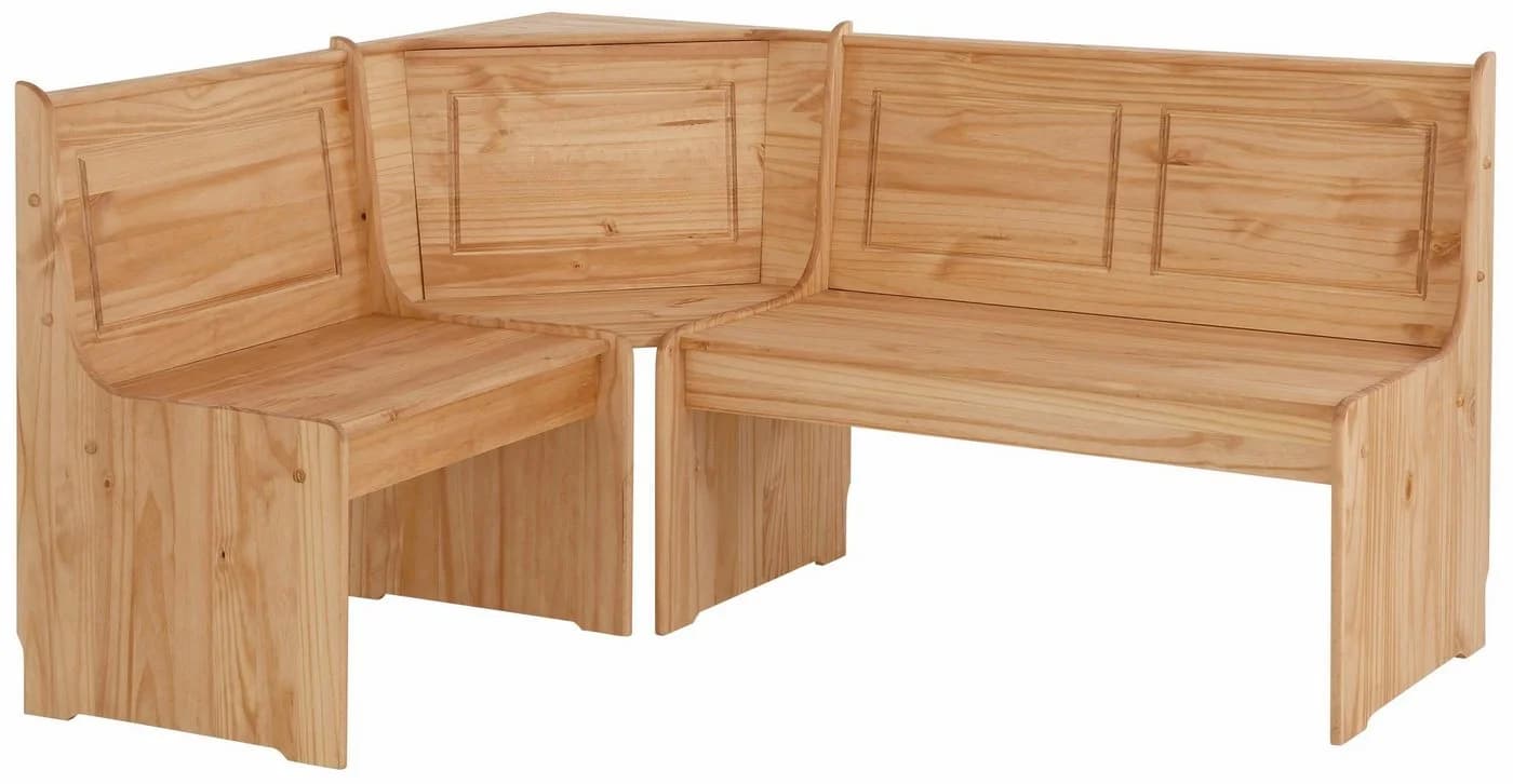 OTTO HOME Essgruppe Sascha Massivholz Eckbank mit Stauraum Beige - Bild 4