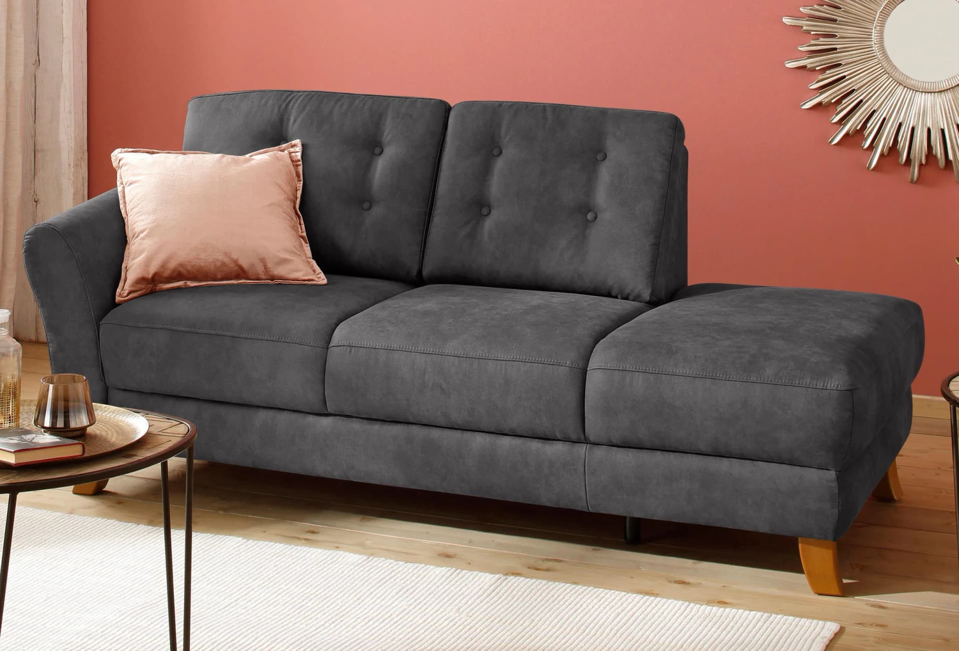 Home Affaire Recamiere Trondheim Grau Anthrazit Lux-Microfaser