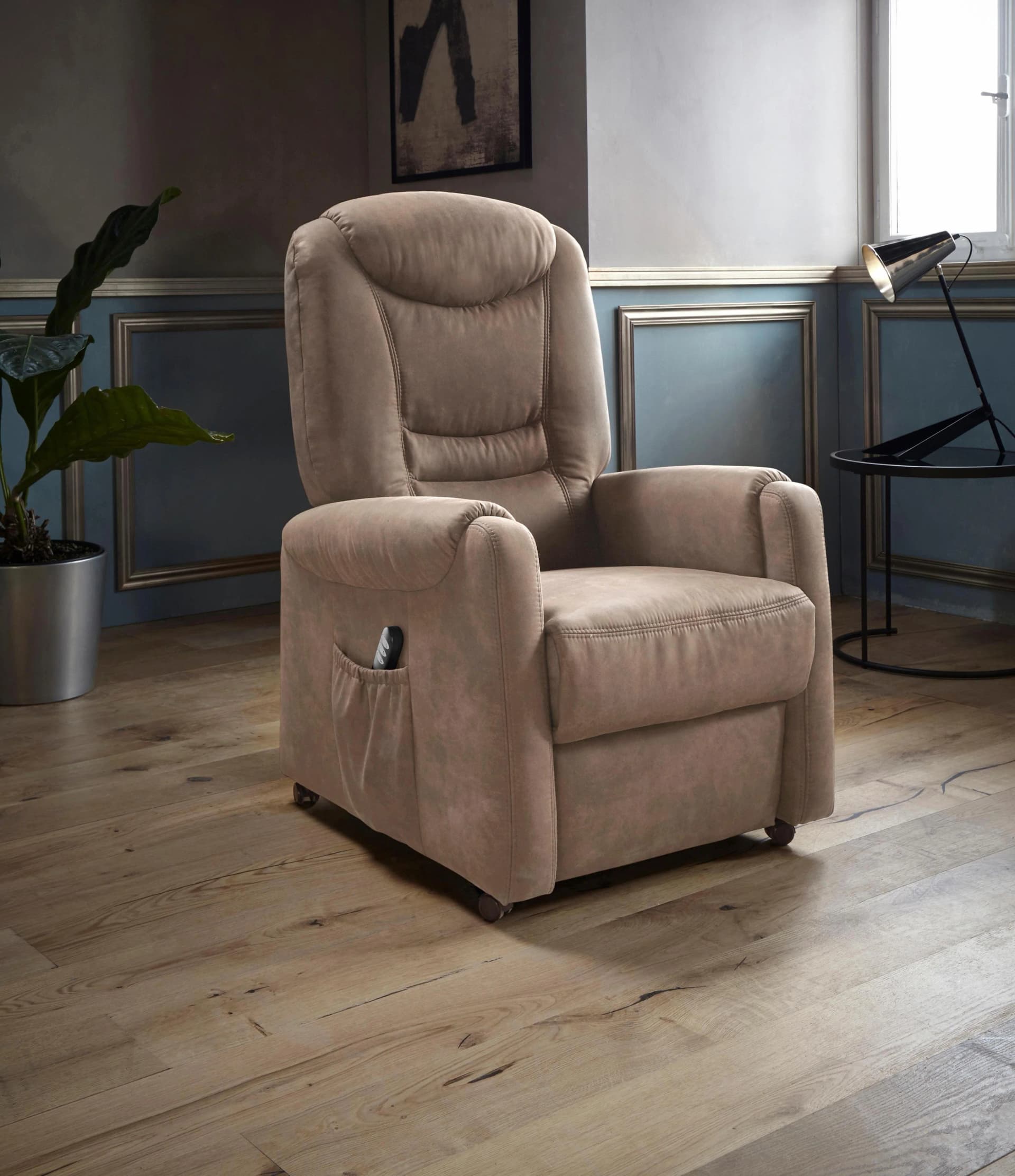 SIT & MORE TV-Sessel Morten Braun Latte mit Aufstehhilfe
