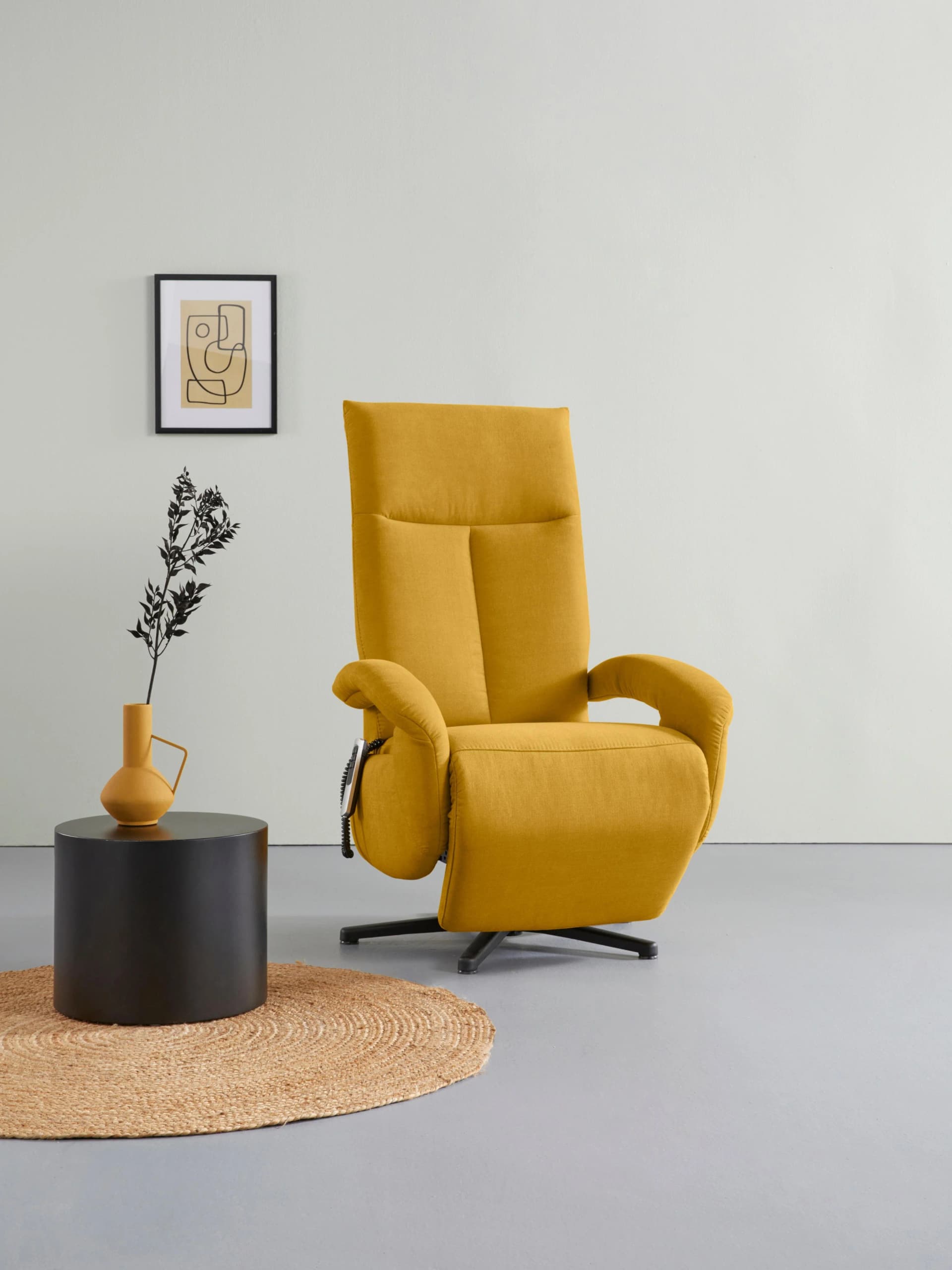 TV-Sessel SIT & MORE Tycoon Gelb Elektrisch Verstellbar mit Aufstehhilfe