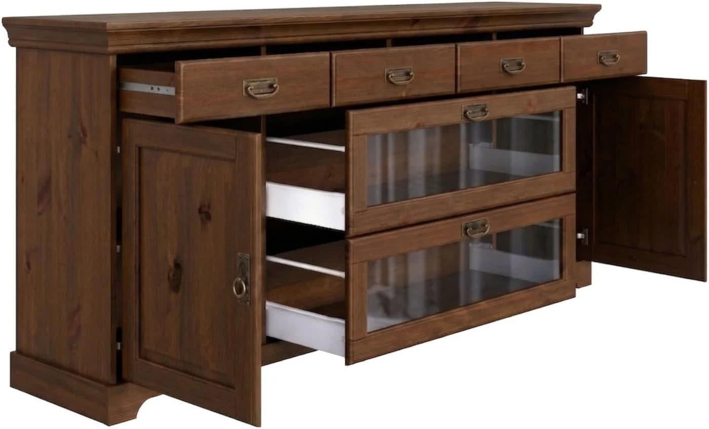 OTTO home Sideboard Rügen Massivholz Kiefer Landhausstil Braun - Bild 4